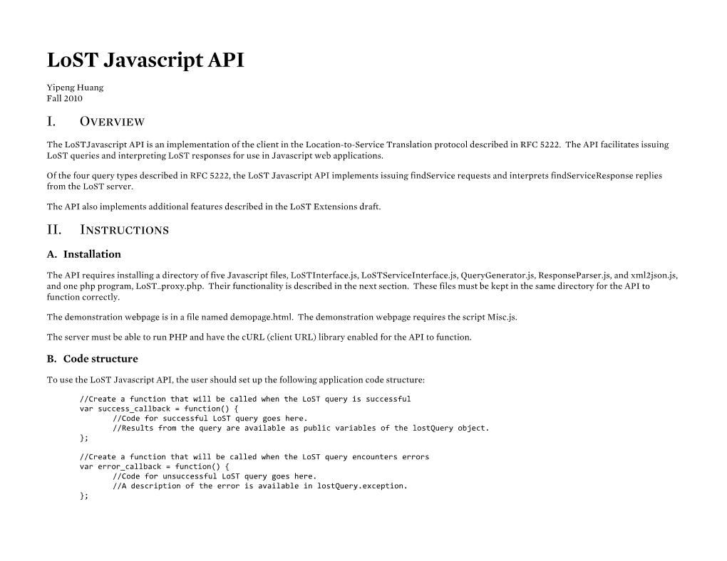 Lost Javascript API