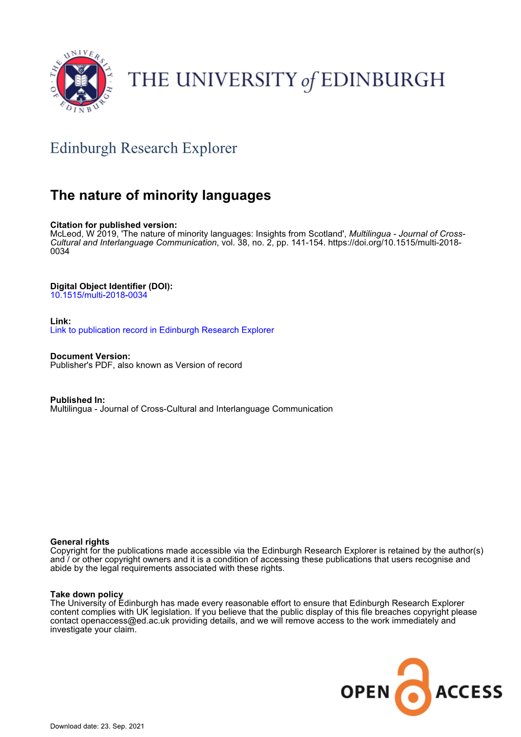 The Nature of Minority Languages