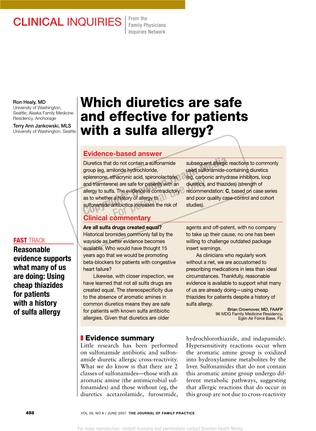 Which Diuretics Are Safe and Effective for Patients with a Sulfa Allergy?