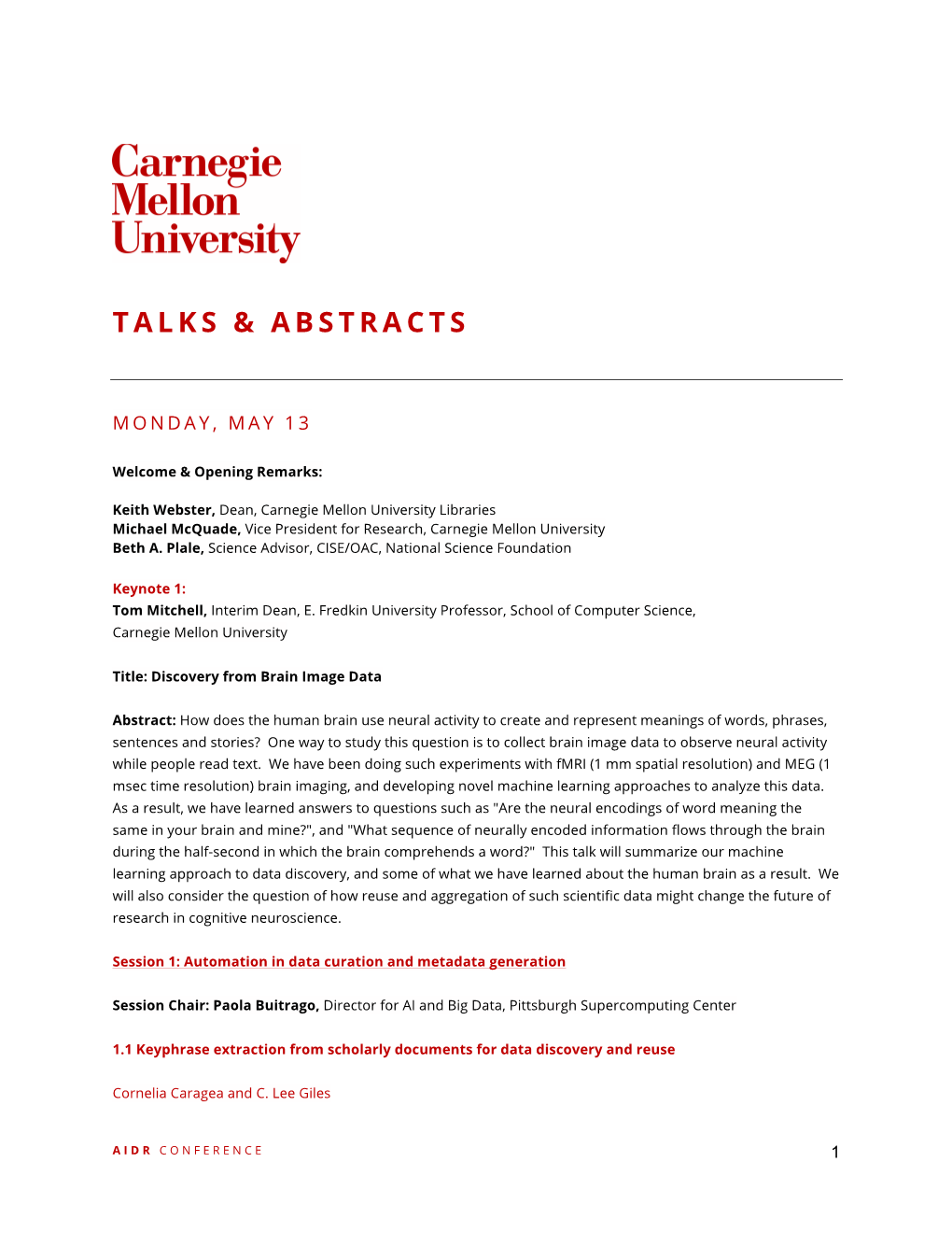 Talks & Abstracts