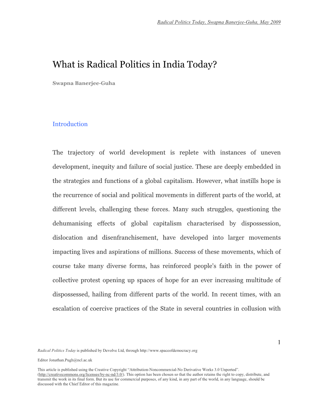 What Is Radical Politics in India Today?