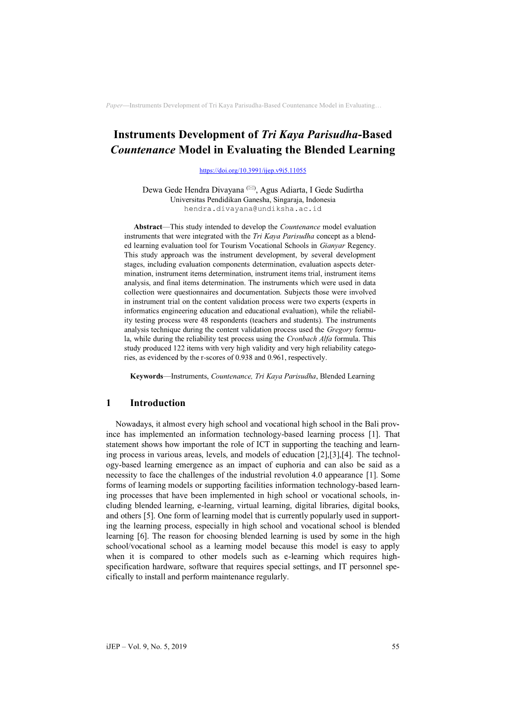 Instruments Development of Tri Kaya Parisudha-Based Countenance Model in Evaluating…