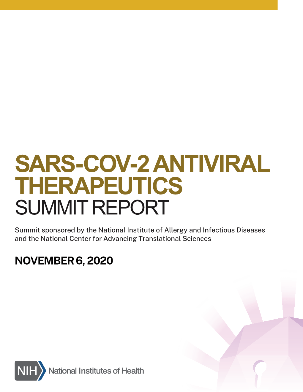 SARS-COV-2 Antiviral Therapeutics Summit Report, November 2020