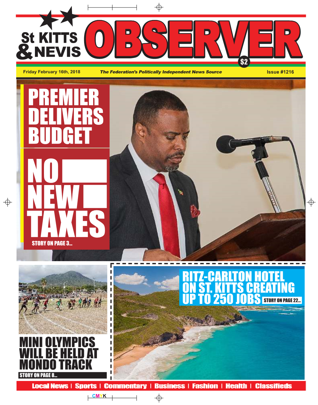 Premier Delivers Budget No New Taxes Story on Page 3