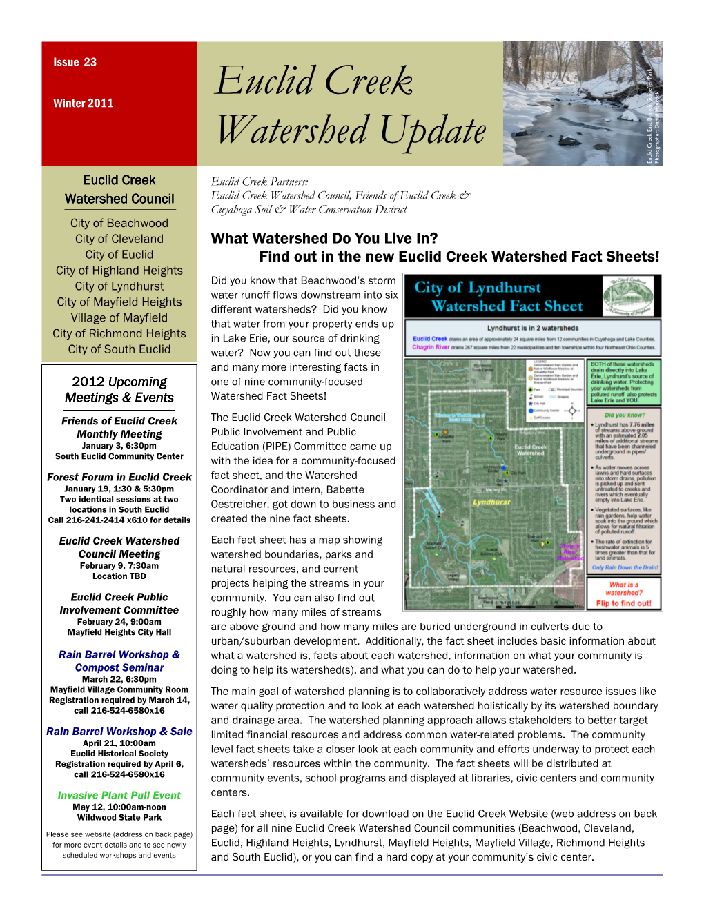 Euclid Creek Watershed Update