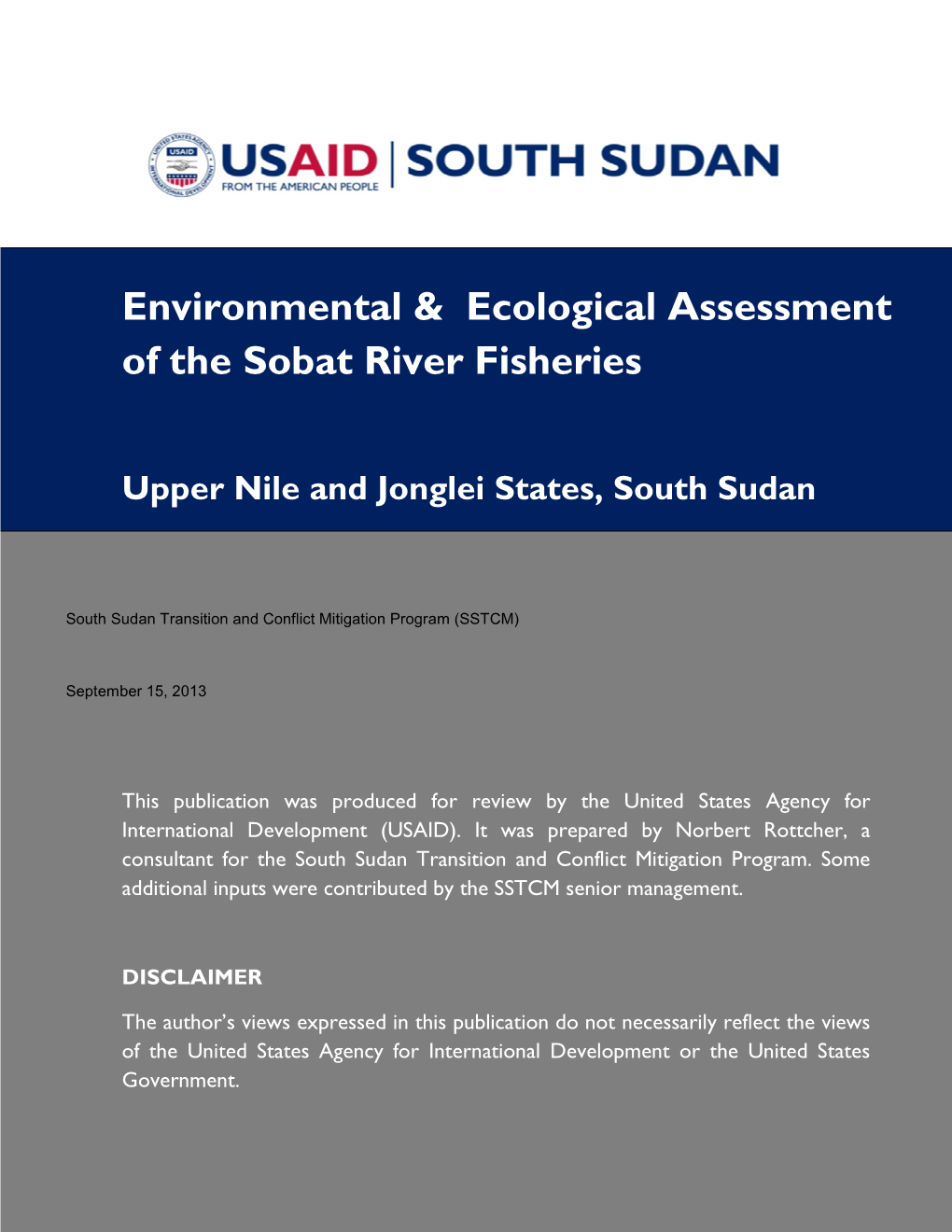 Environmental & Ecological Assessment of the Sobat River