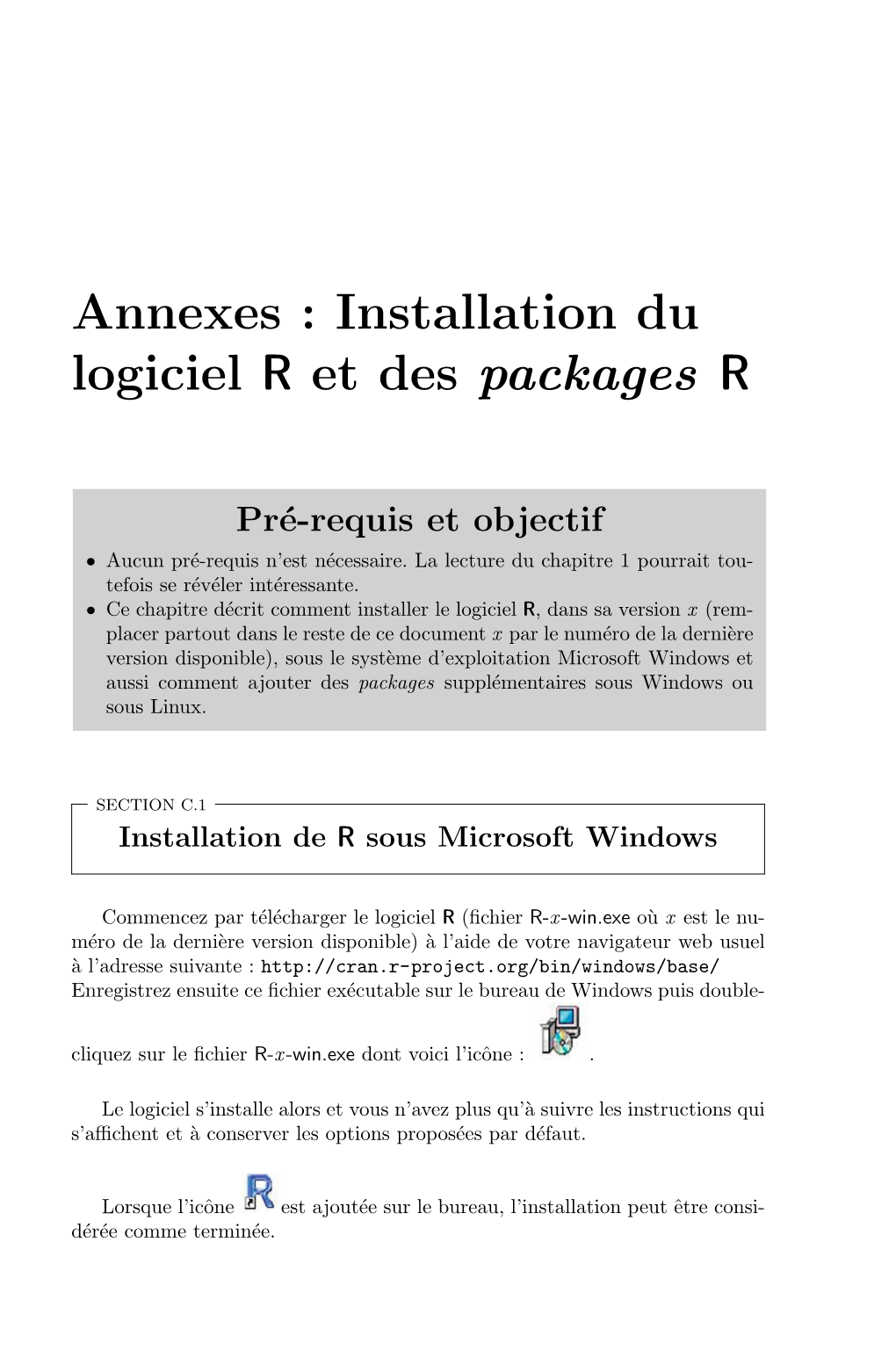 Annexes : Installation Du Logiciel R Et Des Packages R