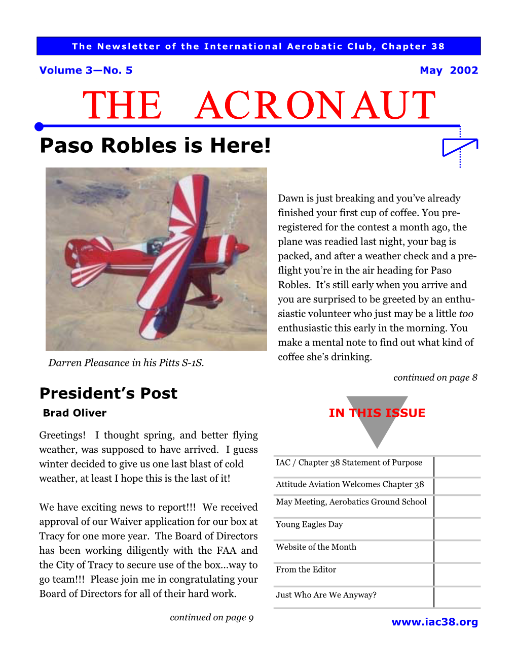 May 2002 Newsletter