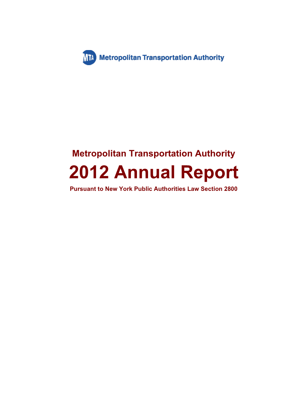 MTA Annual Report Narrative