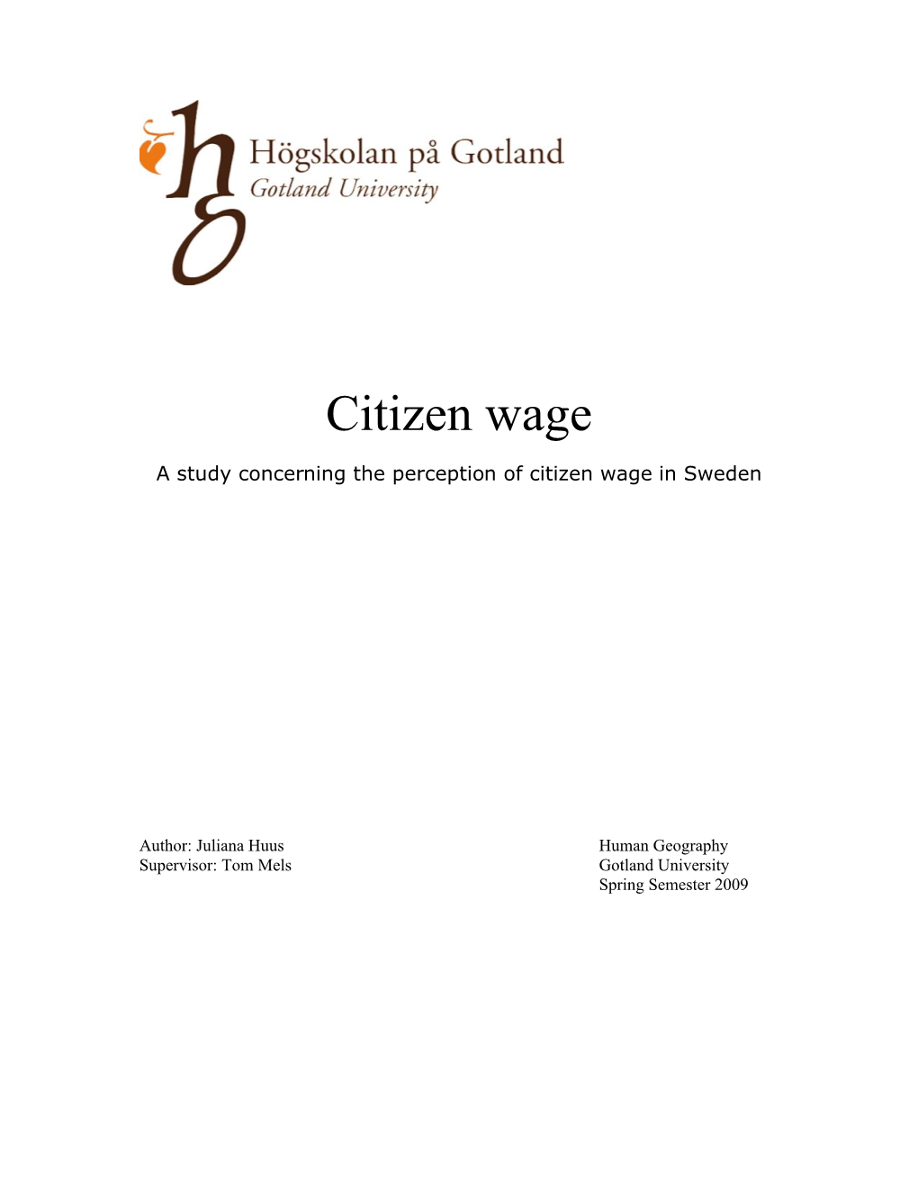 Citizen Wage