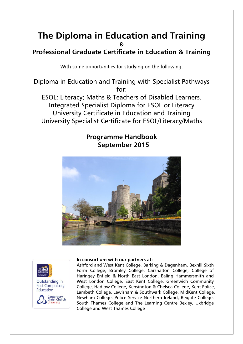 The Diploma in Education and Training & Professional Graduate Certificate in Education & Training