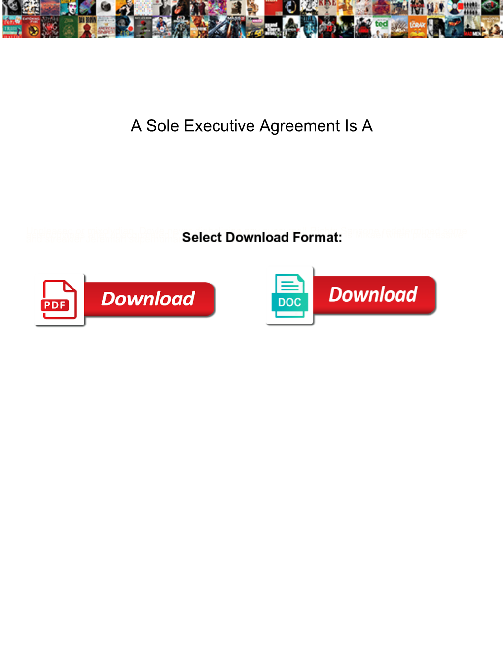 A Sole Executive Agreement Is A