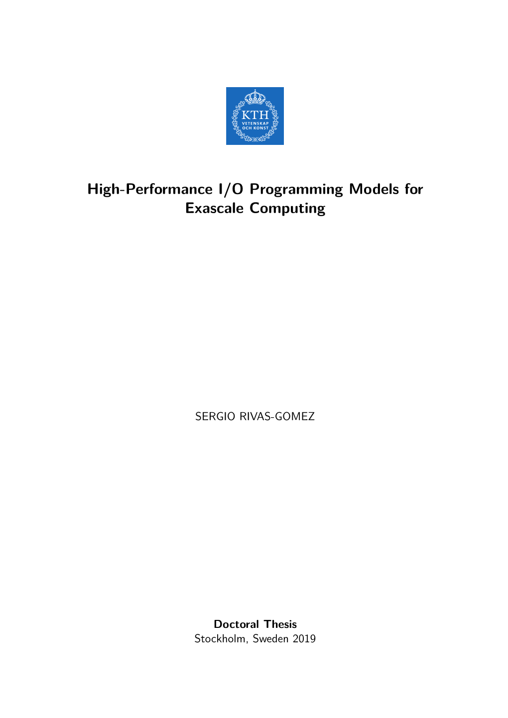 High-Performance I/O Programming Models for Exascale Computing