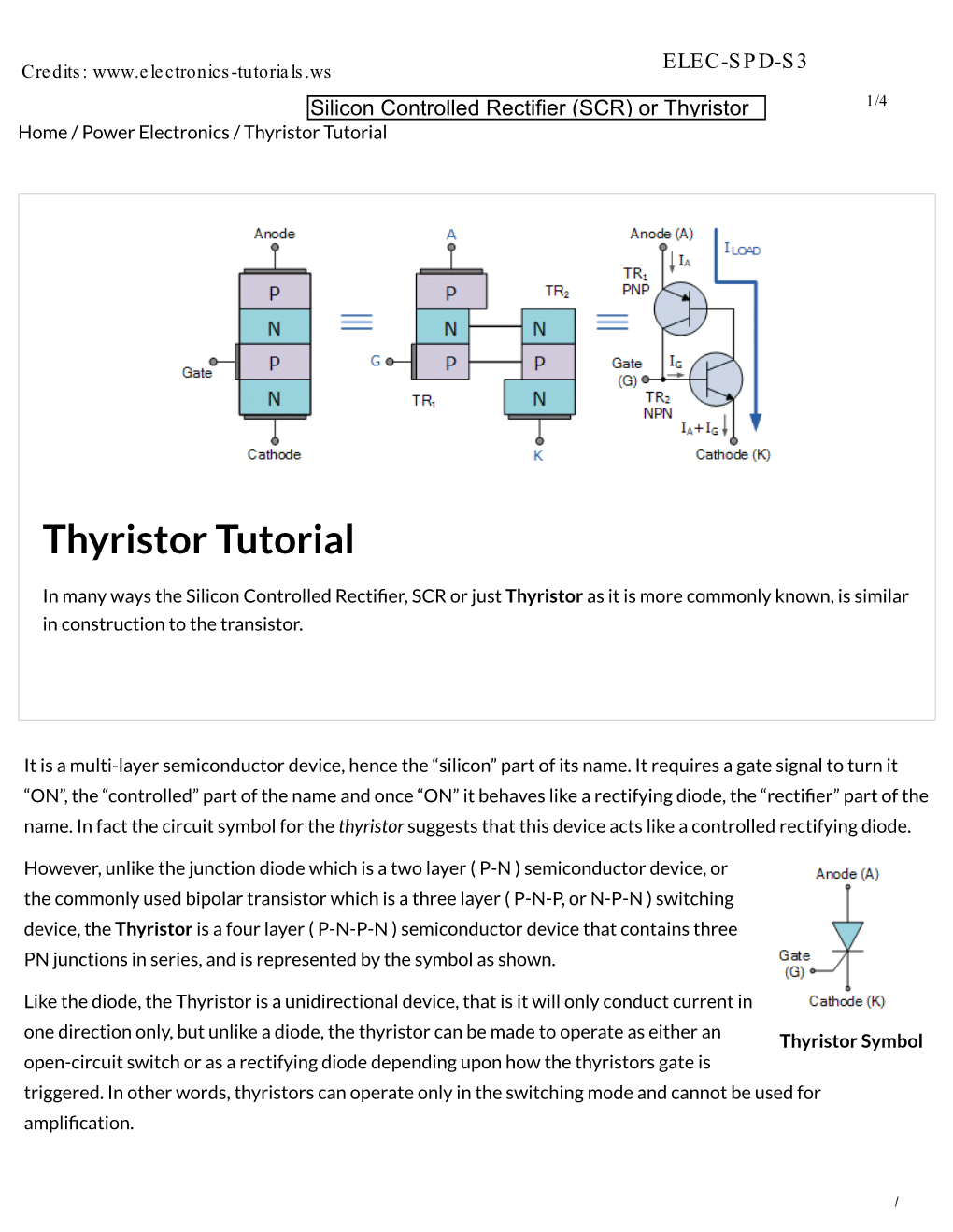 Thyristor Tutorial