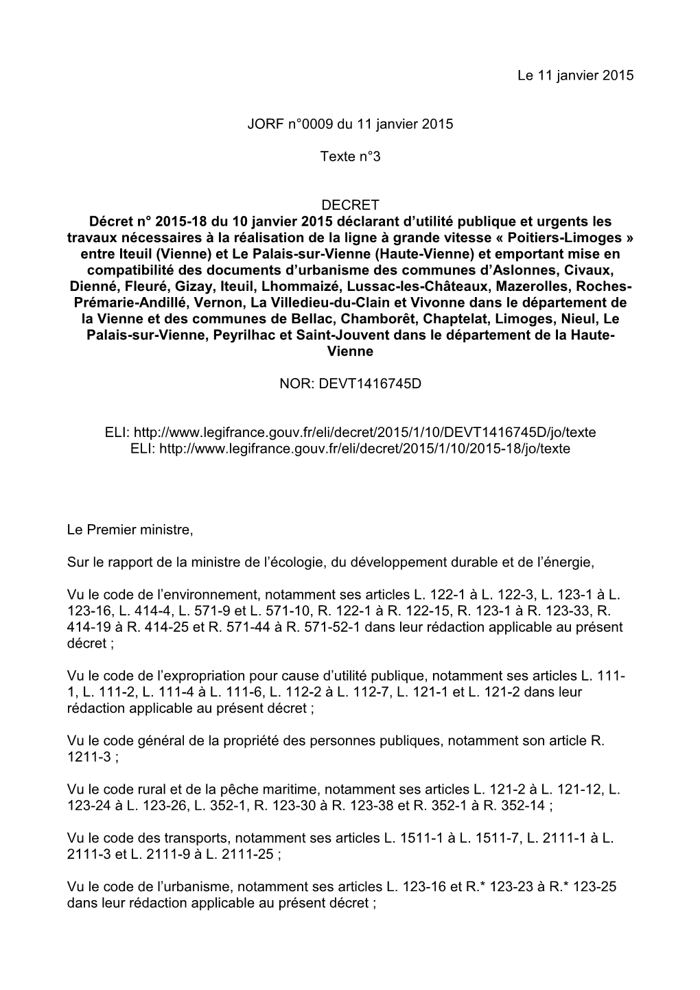 Décret De Déclaration D'utilité Publique