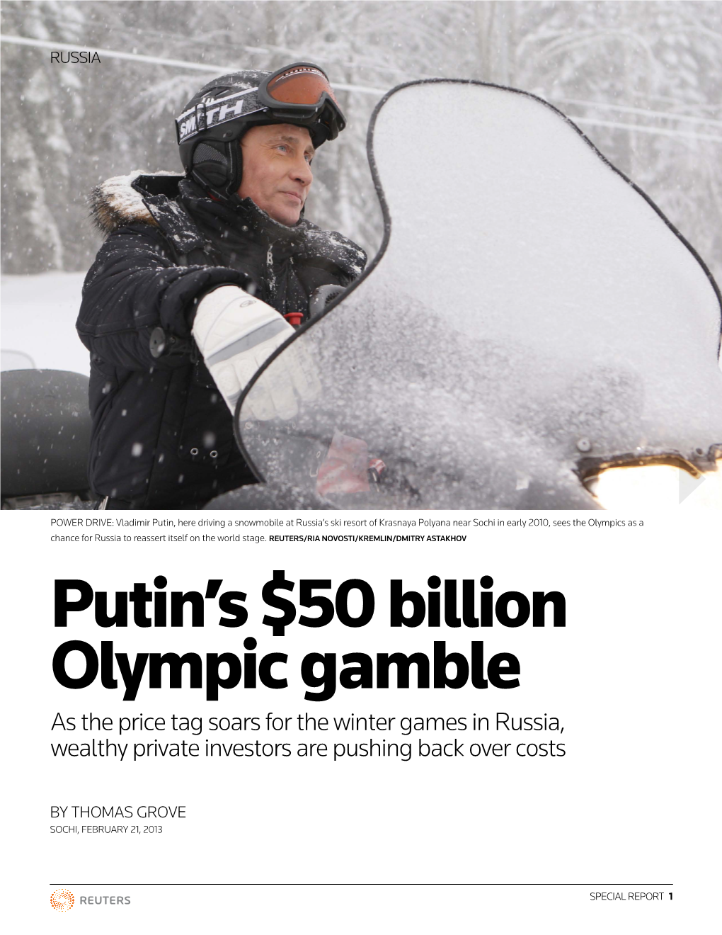 Putin's $50 Billion Olympic Gamble