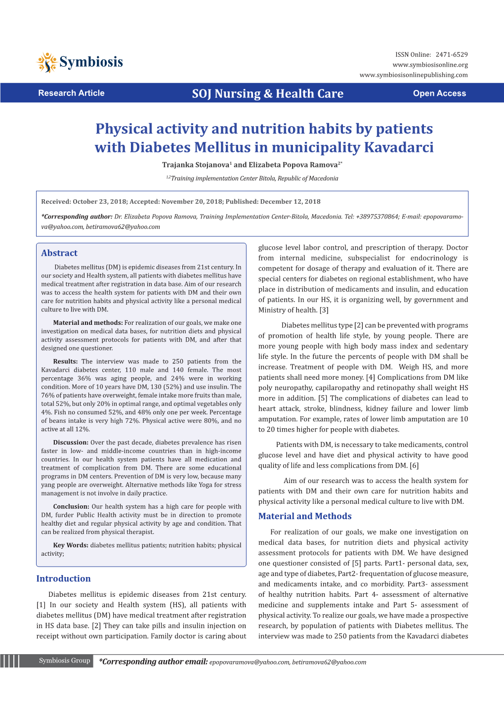 Physical Activity and Nutrition Habits by Patients with Diabetes Mellitus In