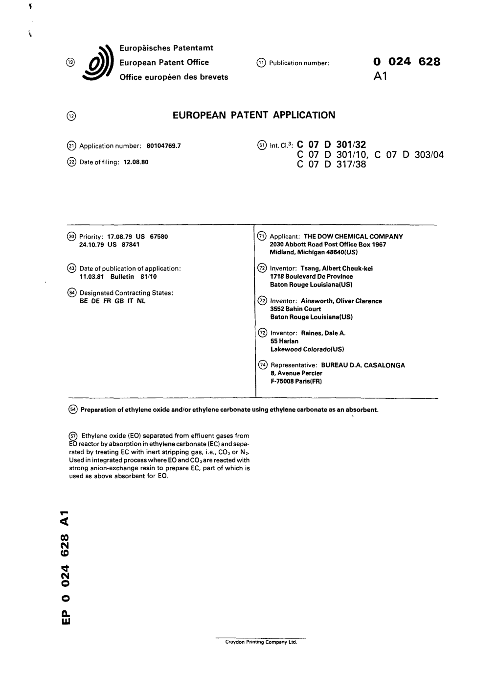 Preparation of Ethylene Oxide And/Or Ethylene Carbonate Using Ethylene Carbonate As an Absorbent