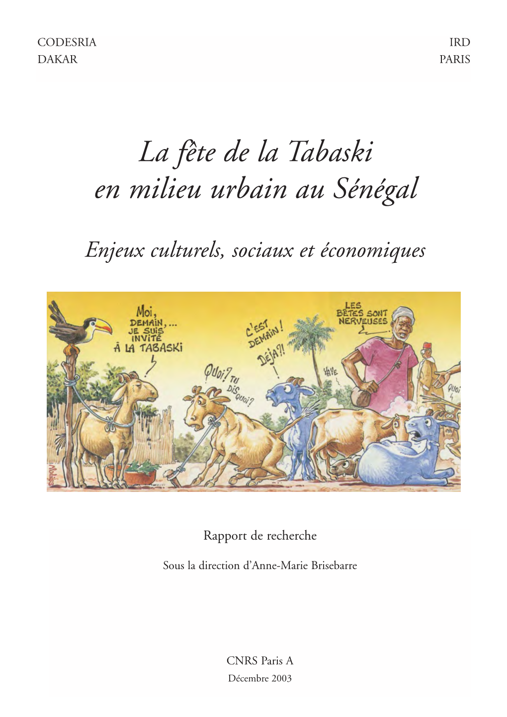 La Fête De La Tabaski En Milieu Urbain Au Sénégal