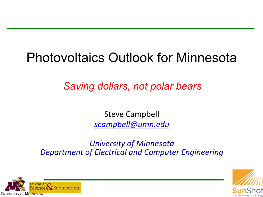 Photovoltaics Outlook for Minnesota