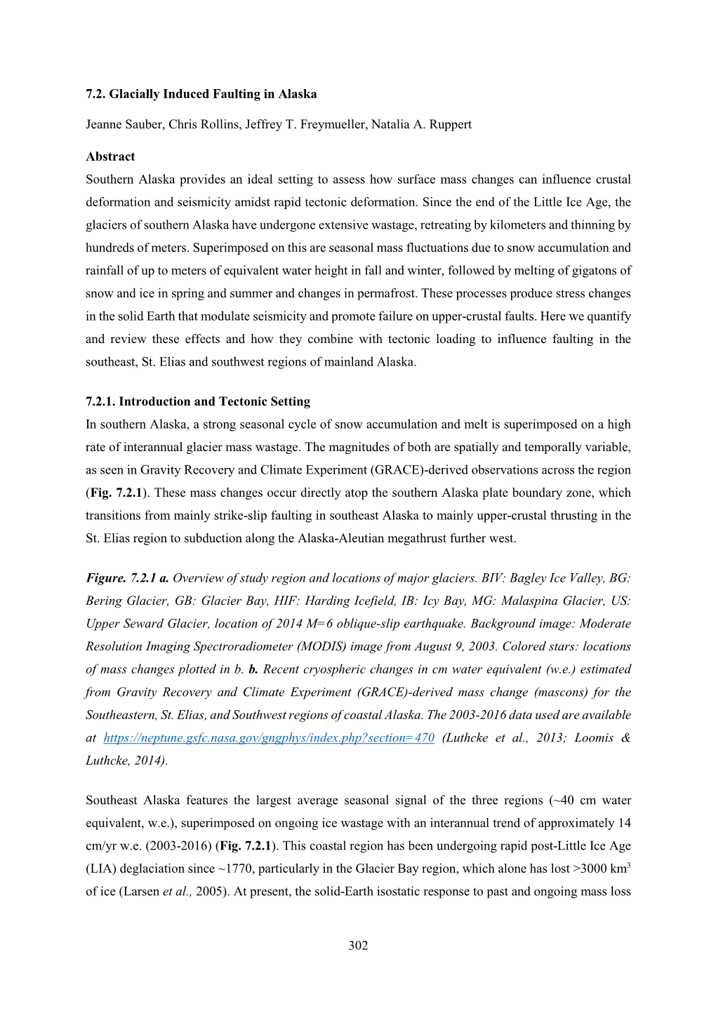 302 7.2. Glacially Induced Faulting in Alaska Jeanne Sauber, Chris