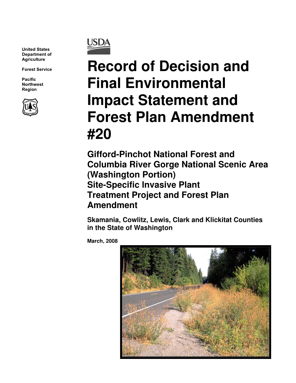 Record of Decision and Final Environmental Impact Statement