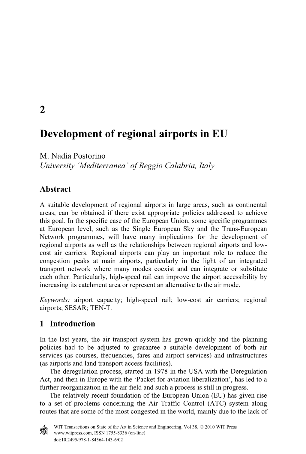 2 Development of Regional Airports in EU