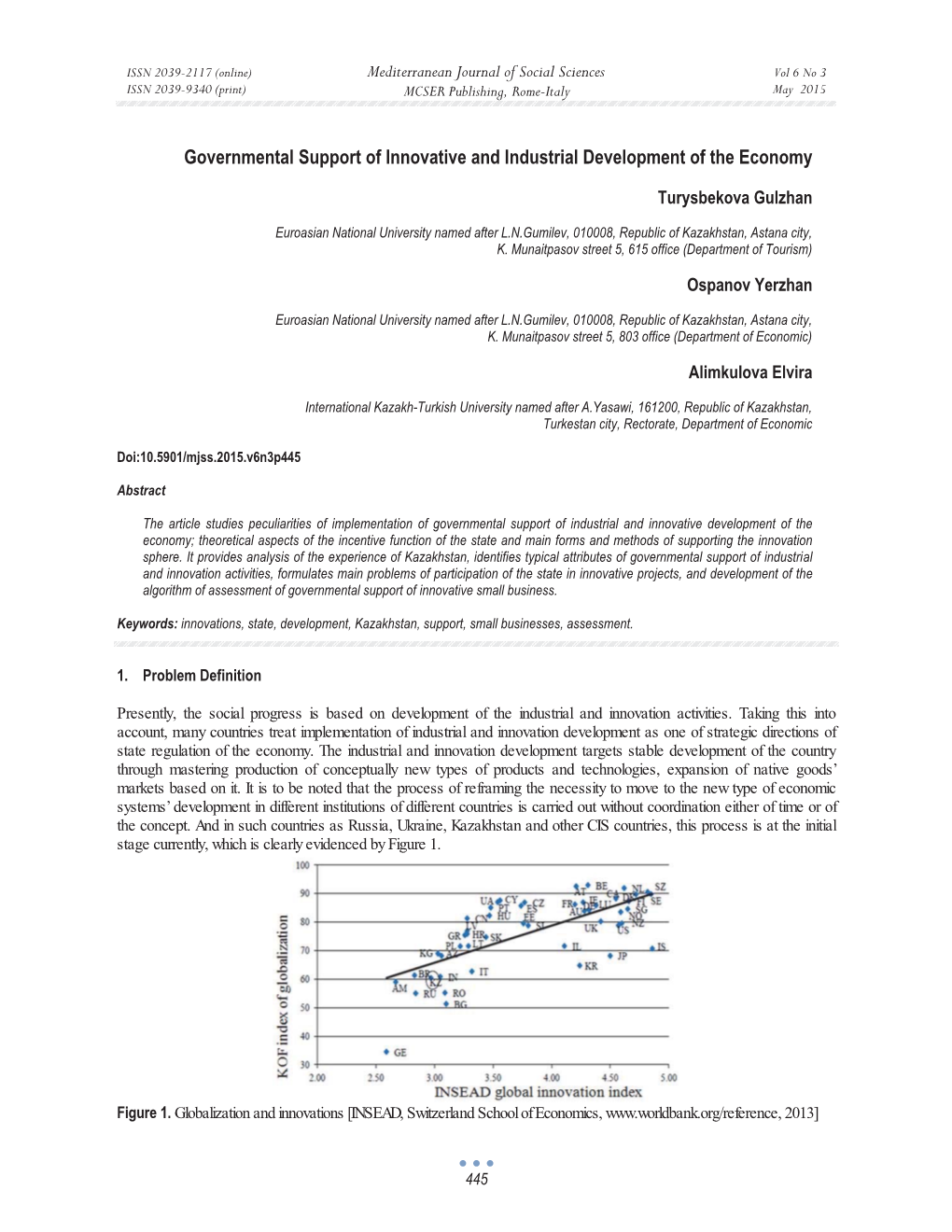 Governmental Support of Innovative and Industrial Development of the Economy