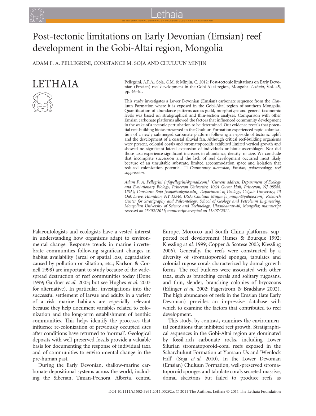 Posttectonic Limitations on Early Devonian