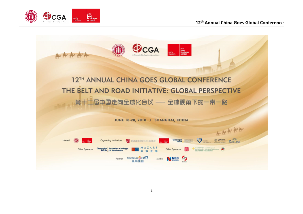 12Th Annual China Goes Global Conference