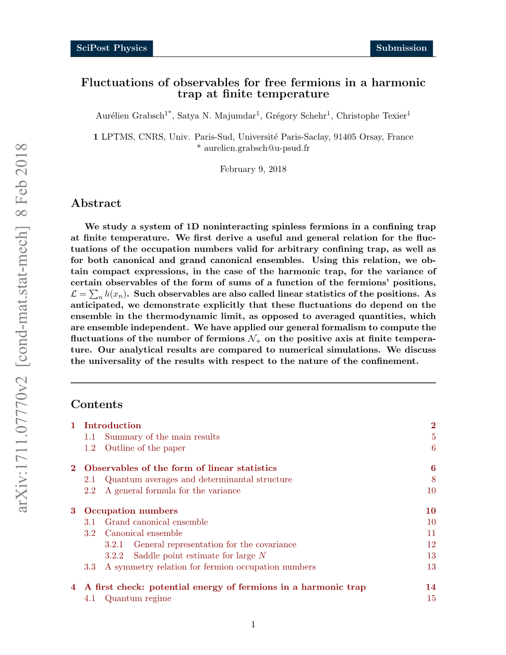 Fluctuations of Observables for Free Fermions in a Harmonic Trap at Finite