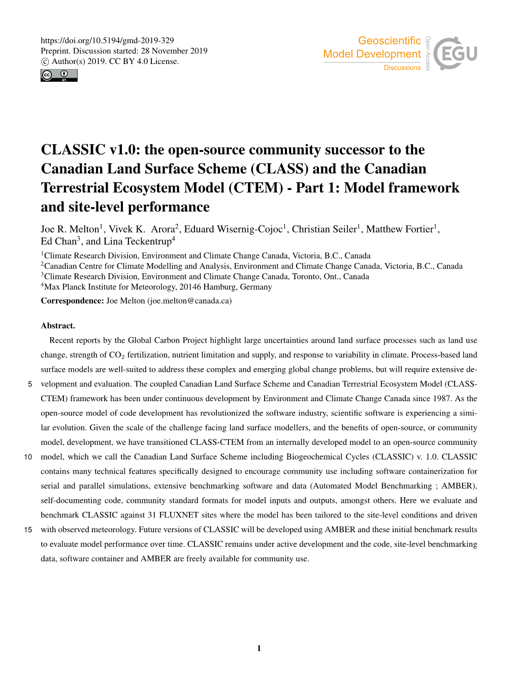 The Open-Source Community Successor to the Canadian Land Surface