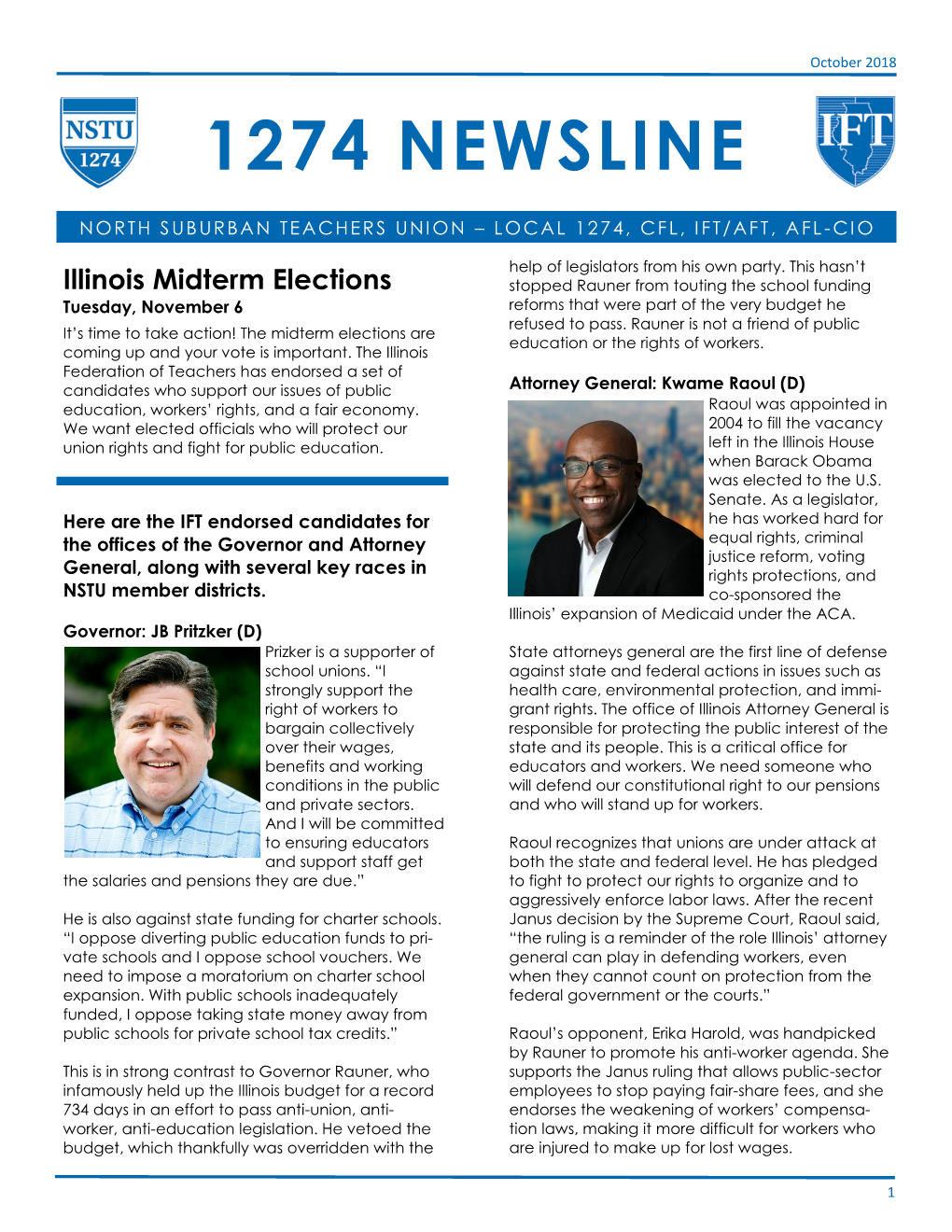 October 2018 Newsline