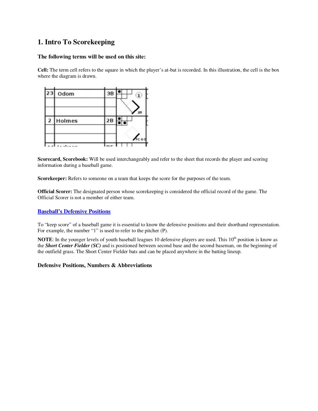 1. Intro to Scorekeeping