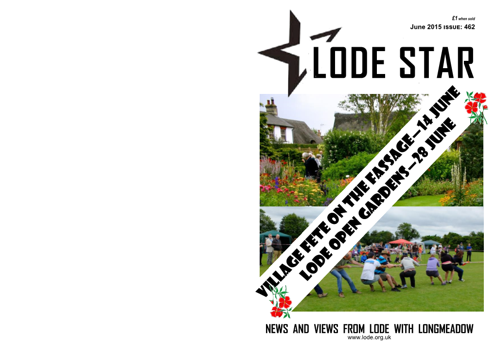 Village Fete on the Fassage— 14 June Lode Open Gardens