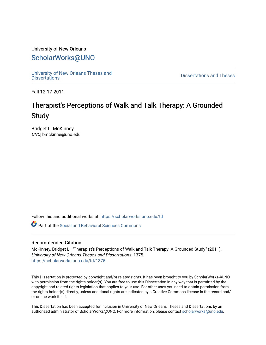 Therapist's Perceptions of Walk and Talk Therapy: a Grounded Study