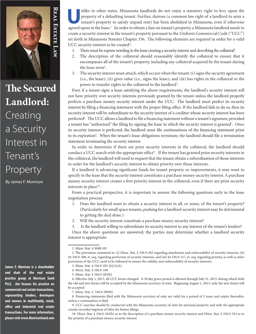 The Secured Landlord: Creating a Security Interest in Tenant's Property