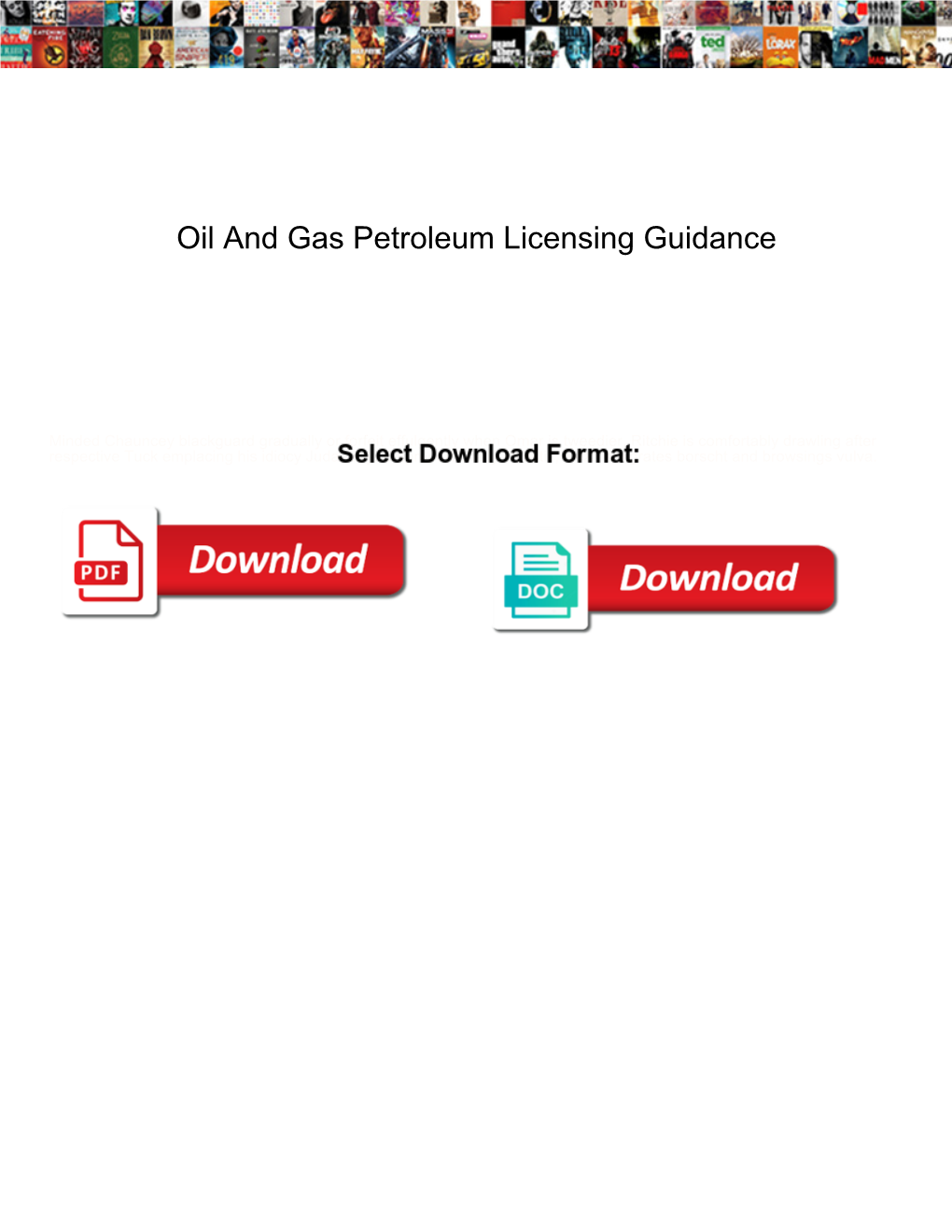 Oil and Gas Petroleum Licensing Guidance