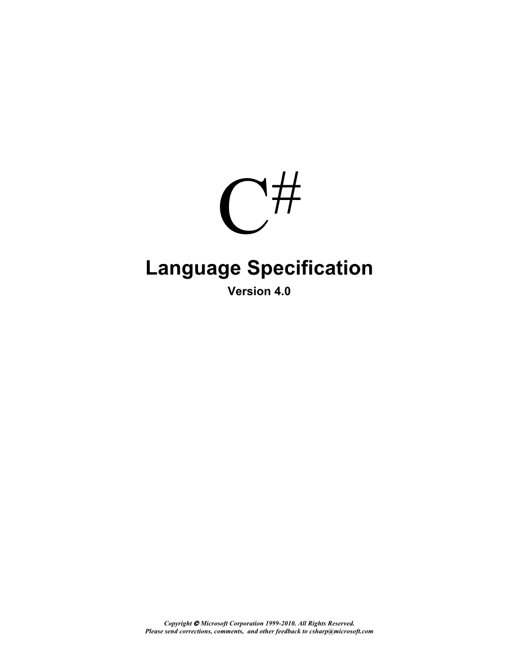 Language Specification Version 4.0