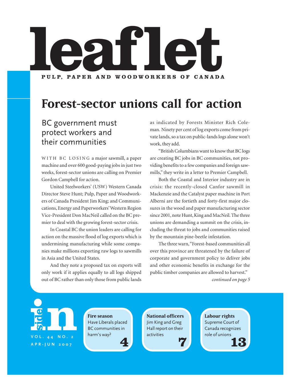 Forest-Sector Unions Call for Action 4 7 13