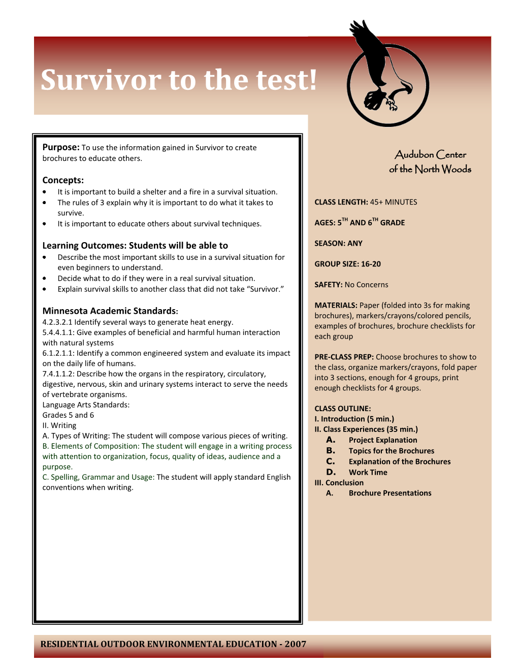 Survivor to the Test!