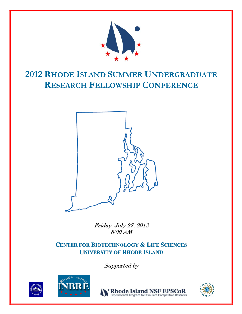 5Th Annual RI SURF Conference Abstract Book, Friday, July 27, 2012