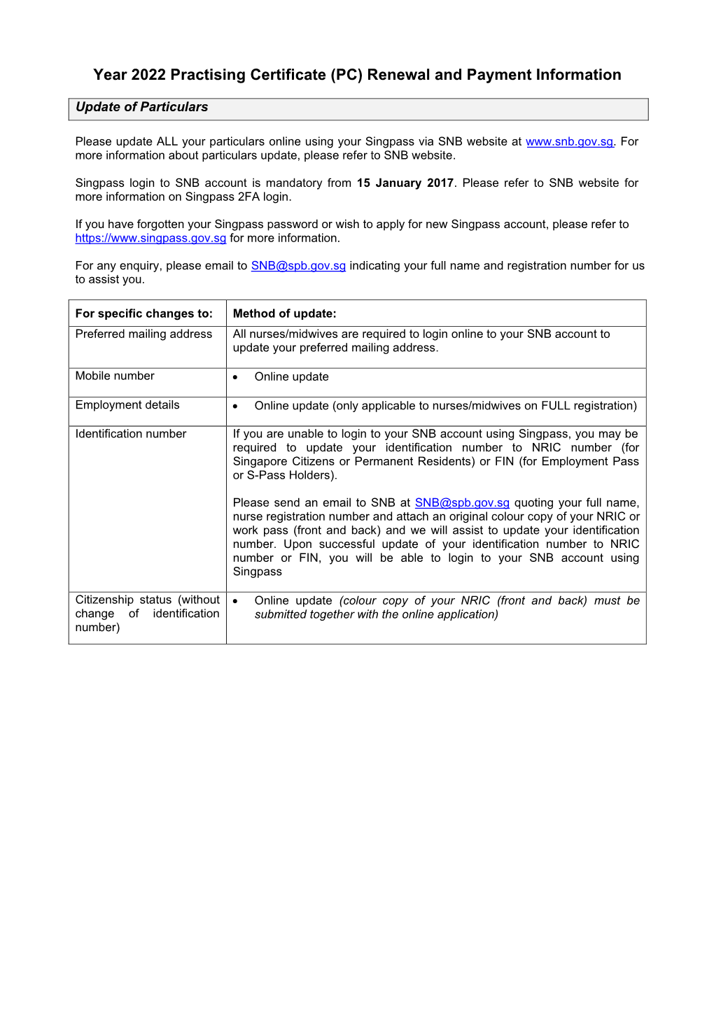 Year 2022 Practising Certificate (PC) Renewal and Payment Information