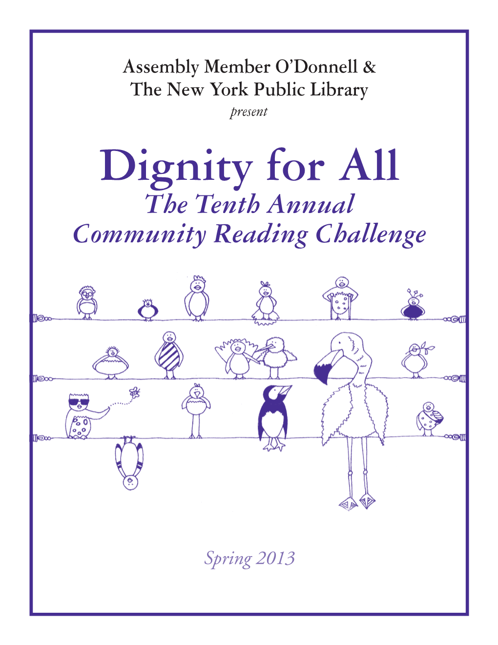 Dignity for All the Tenth Annual Community Reading Challenge