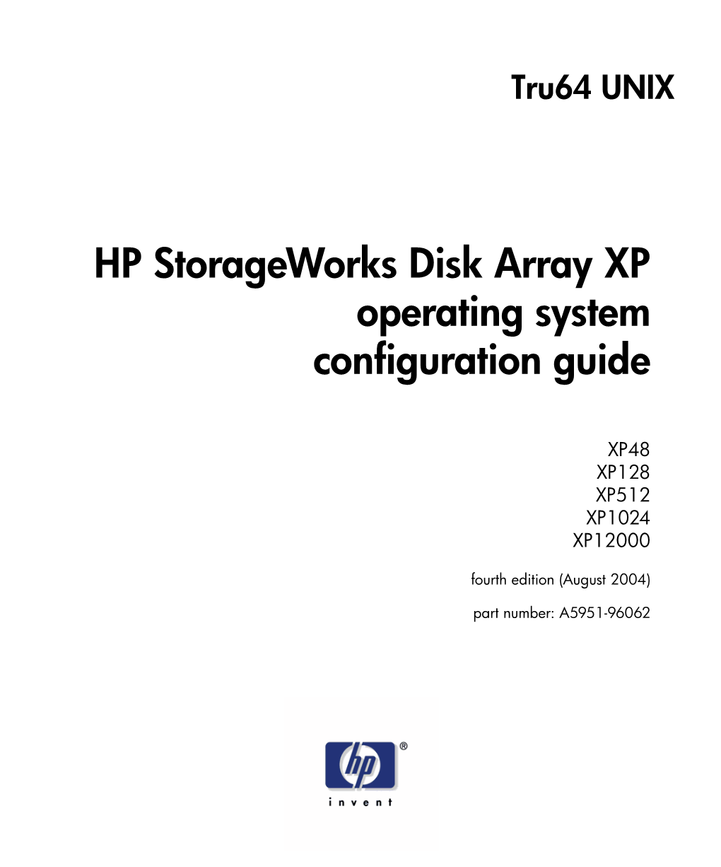 HP Storageworks Operating System Configuration Guide: Tru64 Unix