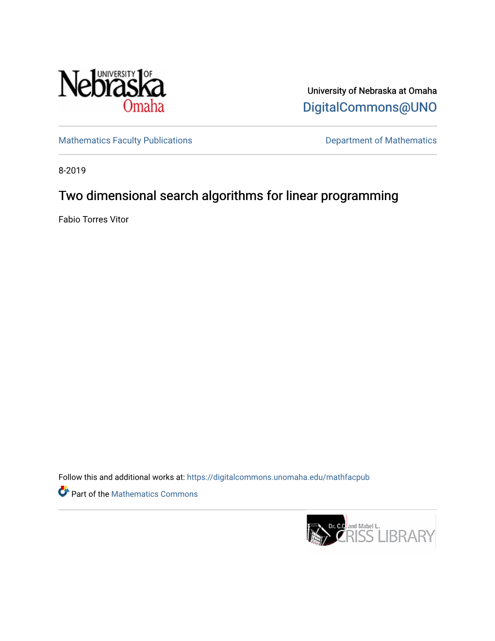 Two Dimensional Search Algorithms for Linear Programming