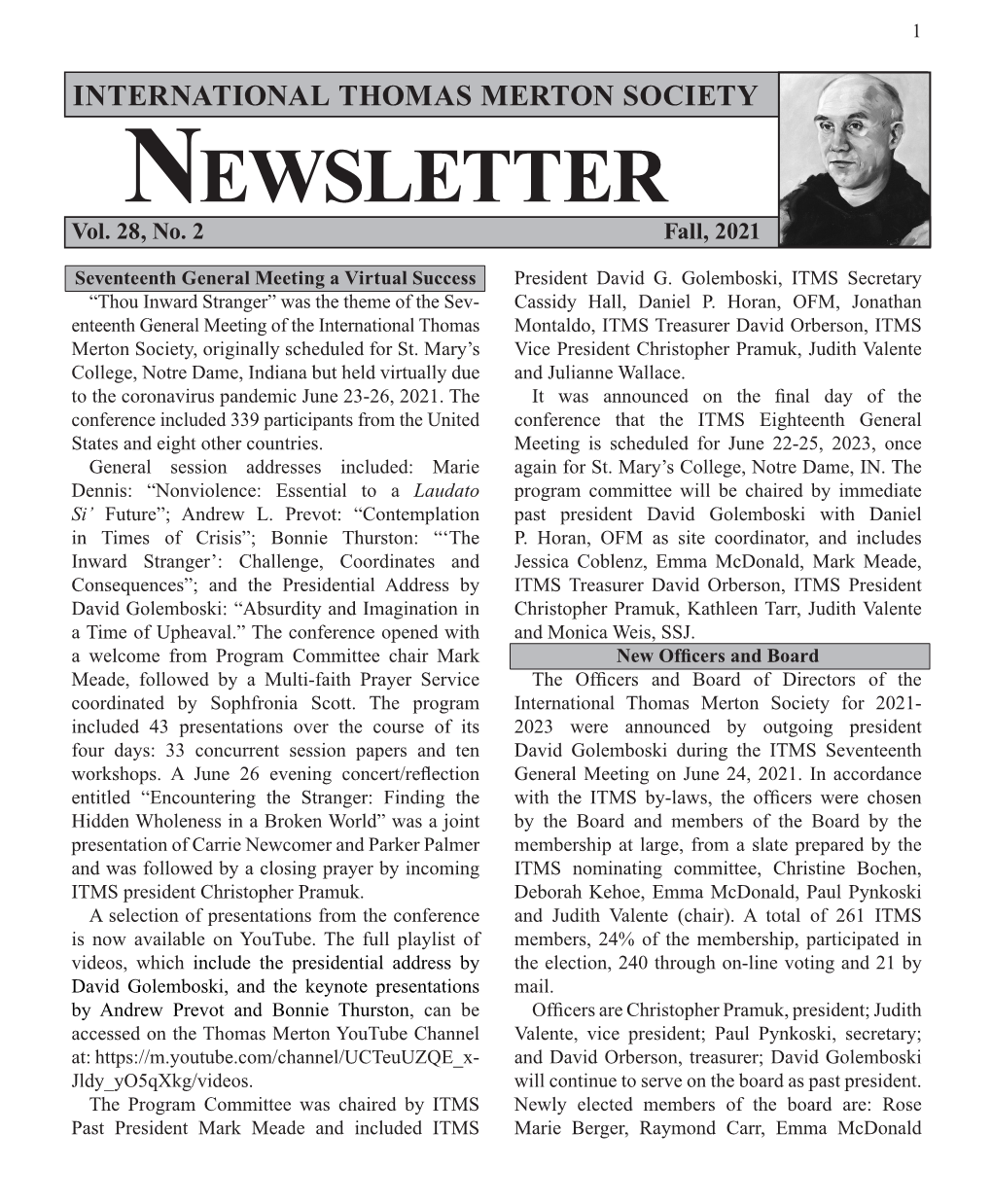 ITMS Newsletter