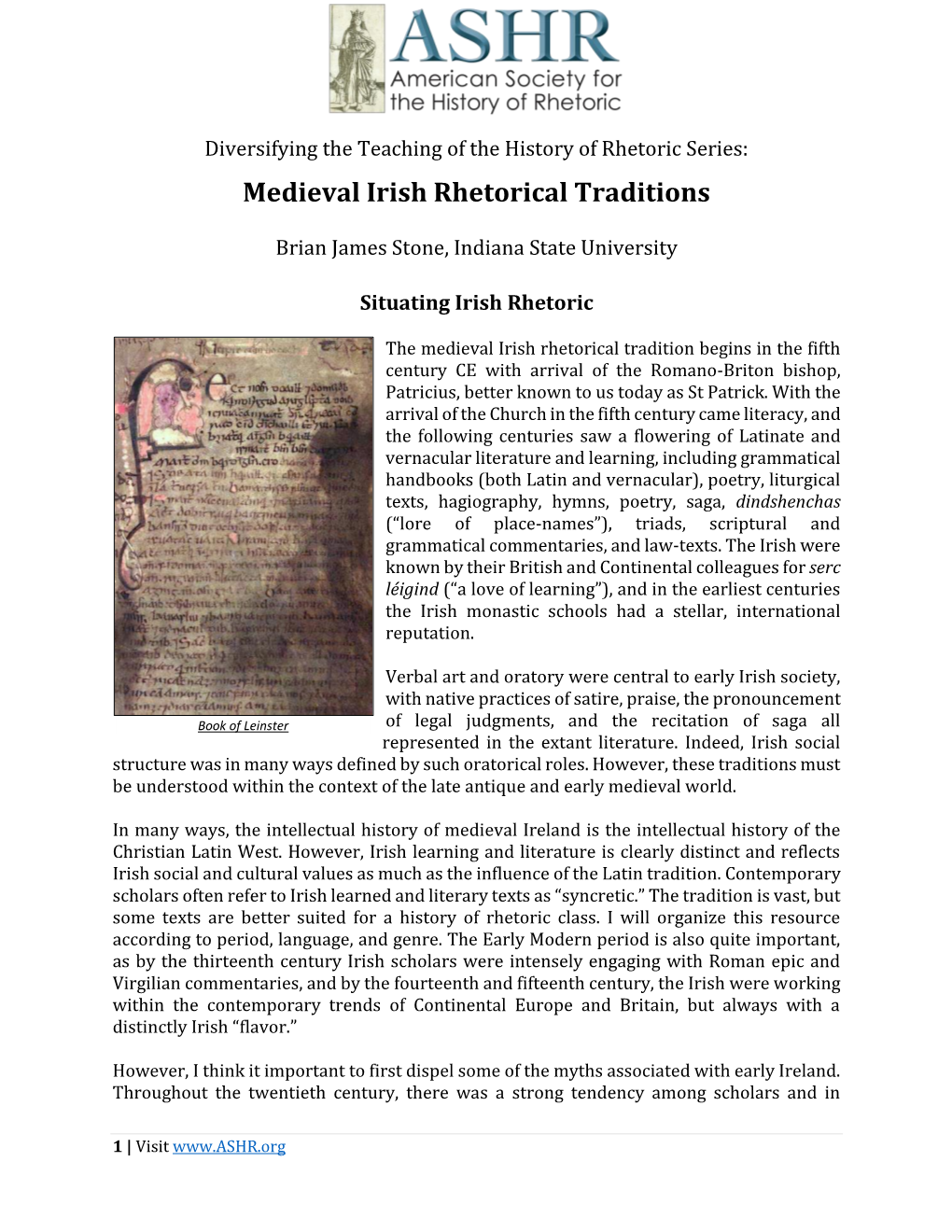 Medieval Irish Rhetorical Traditions