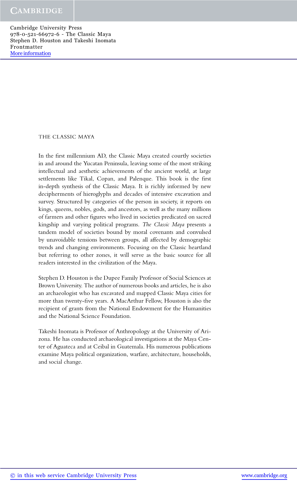 In the First Millennium AD, the Classic Maya Created Courtly Societies In