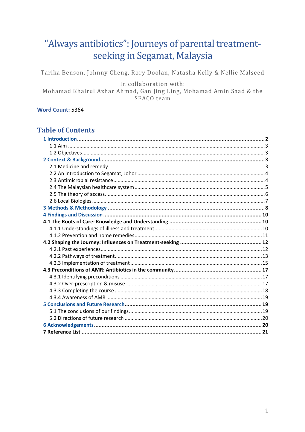 “Always Antibiotics”: Journeys of Parental Treatment- Seeking in Segamat, Malaysia